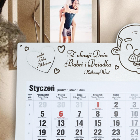 Prezent na Dzień Babci i Dziadka wyjątkowowy Kalendarz 2026 ze zdjęciem